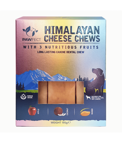 **Pawfect Himalayan Cheese Chew Bar with 3 Nutritious Fruits 195g (3x 65g)