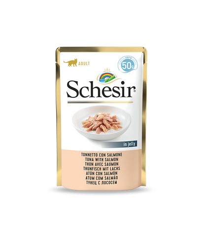 Schesir Cat Pouch-Wet Food Tuna with Salmon[Weight - 50g]