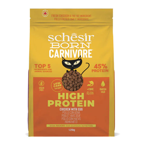 *Schesir Born Carnivore Grain Free Oven Baked Dry Cat Chicken & Egg 1.25kg