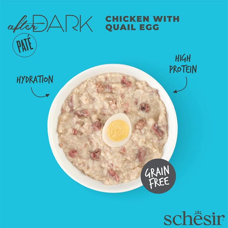 *Schesir After Dark Patè For Cat - Chicken With Quail Egg 80g