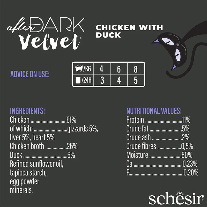 *Schesir After Dark Velvet Mousse For Cat - Chicken With Duck 80g