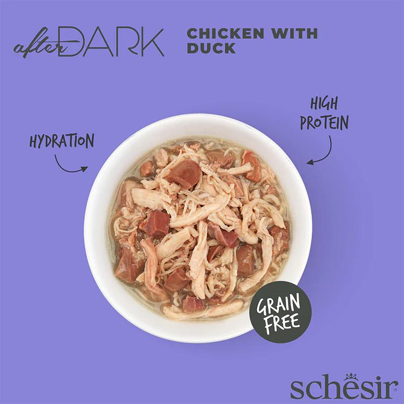 *Schesir After Dark Wholefood In Broth For Cat - Chicken With Duck 80g