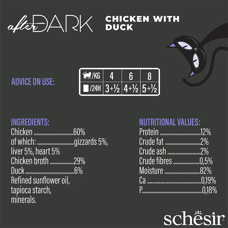 *Schesir After Dark Wholefood In Broth For Cat - Chicken With Duck 80g