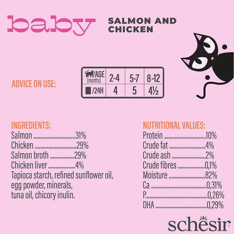 *Schesir Baby Mousse Kitten - Salmon And Chicken 70g