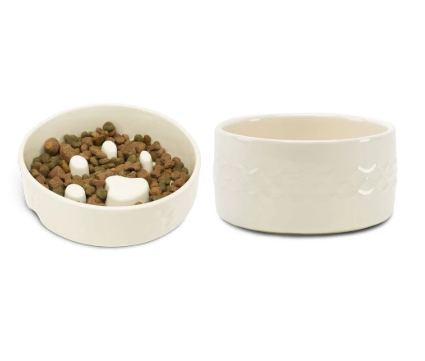 *Scruffs Icon Slow Feeder Cream Pet Bowl 20cm