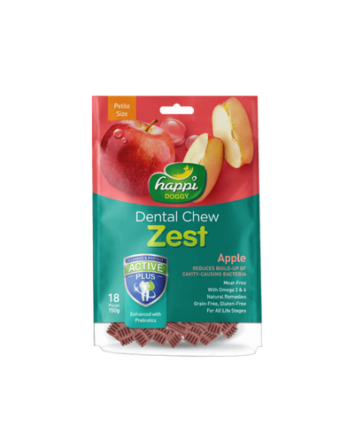 *Happi Doggy Dental Chew Zest-Apple-2.5" (18 Pieces)-150g