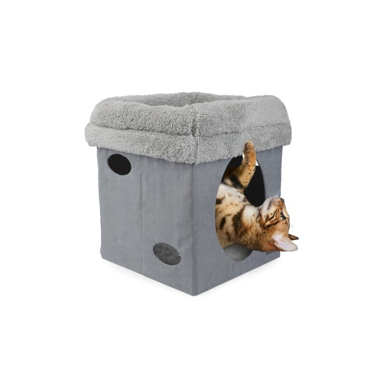 *Lambswool 2 in 1 Cat Castle - Grey