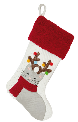 *CHRISTMAS SOCK CAT 44 x 28 cm