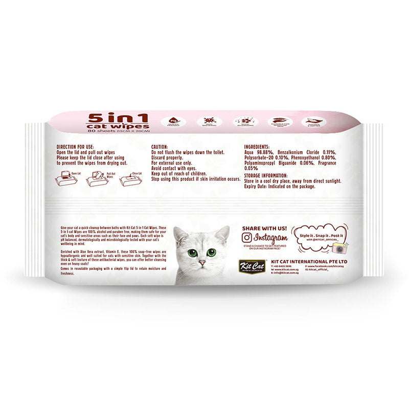 *Kit Cat 5-in-1 Cat Wipes Unscented