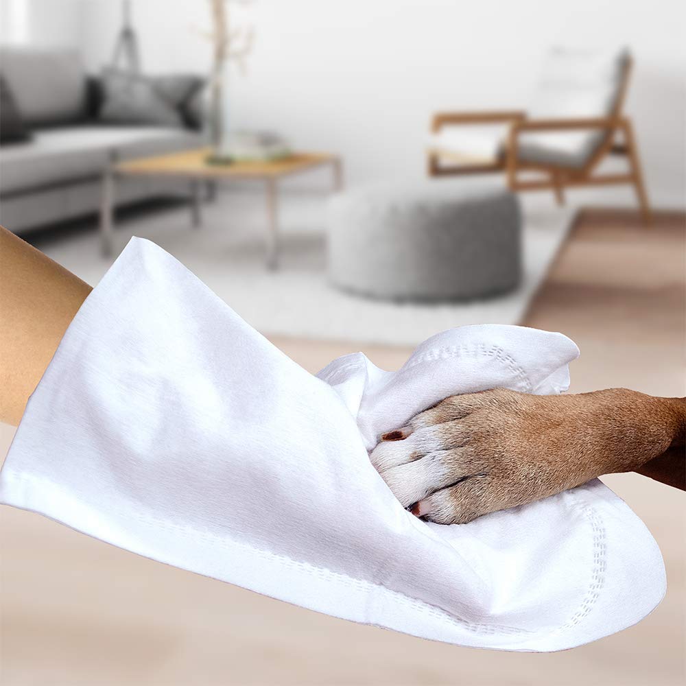 Simple Solution Pet Bath Hand Mitts 7 handwipes